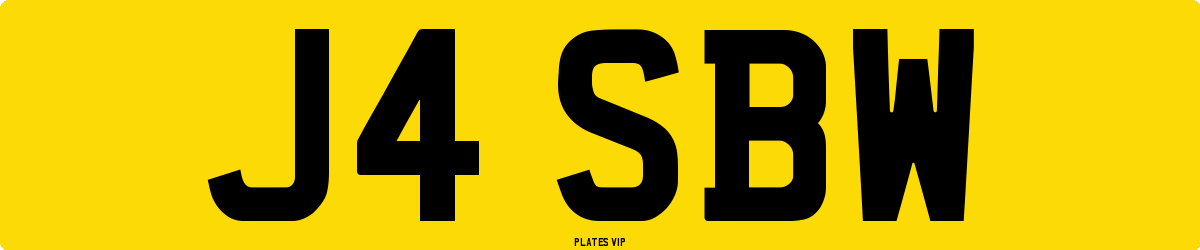 J4 SBW Number Plate