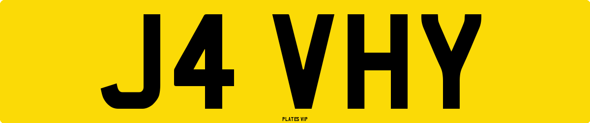 J4 VHY Number Plate