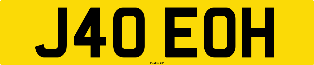 J40 EOH Number Plate