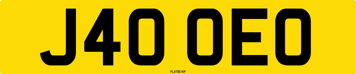 J40 OEO Number Plate