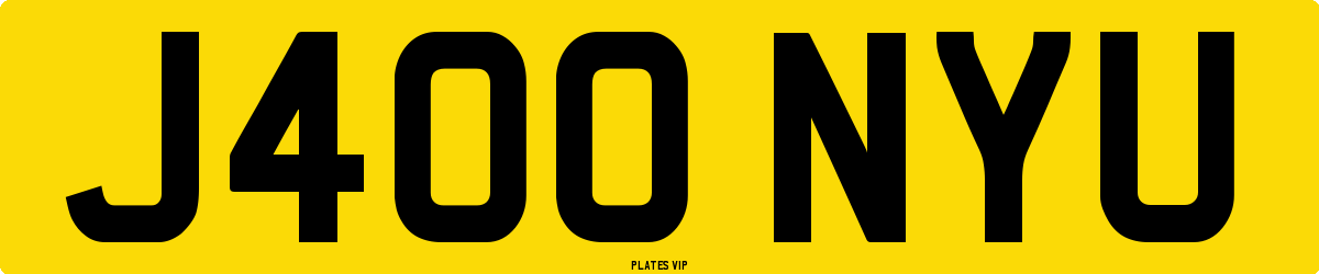 J400 NYU Number Plate
