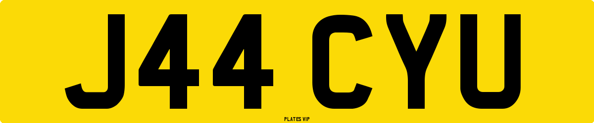 J44 CYU Number Plate