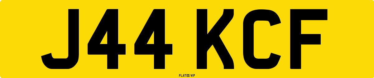 J44 KCF Number Plate