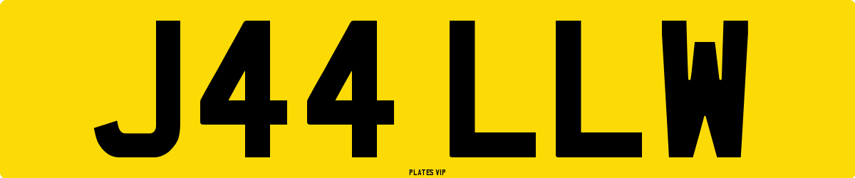 J44 LLW Number Plate