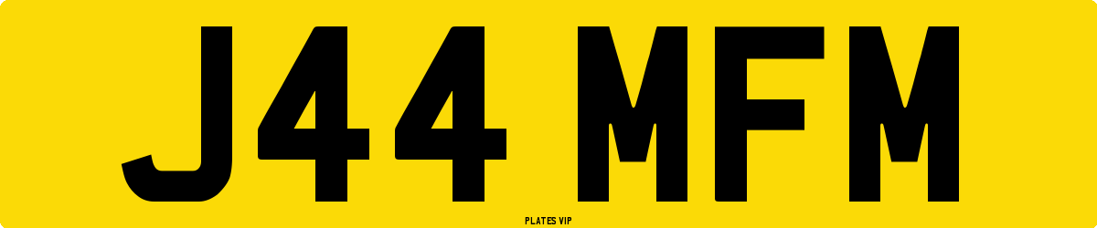 J44 MFM Number Plate