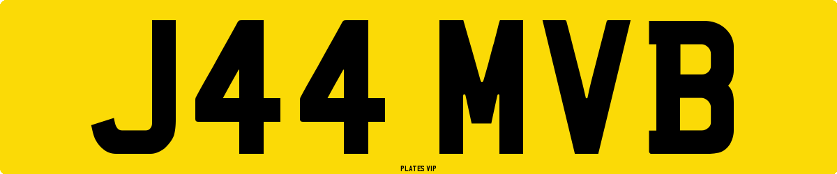 J44 MVB Number Plate