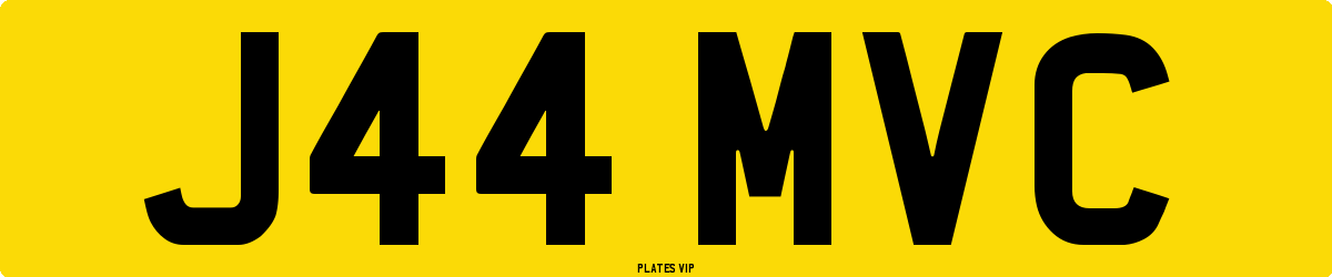 J44 MVC Number Plate