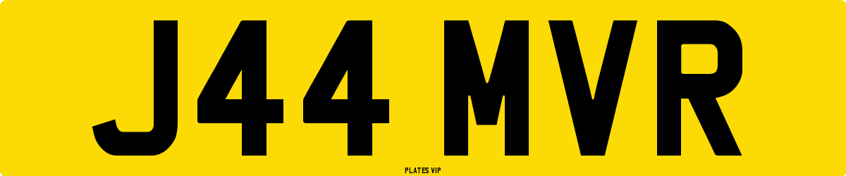 J44 MVR Number Plate