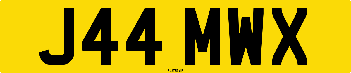 J44 MWX Number Plate