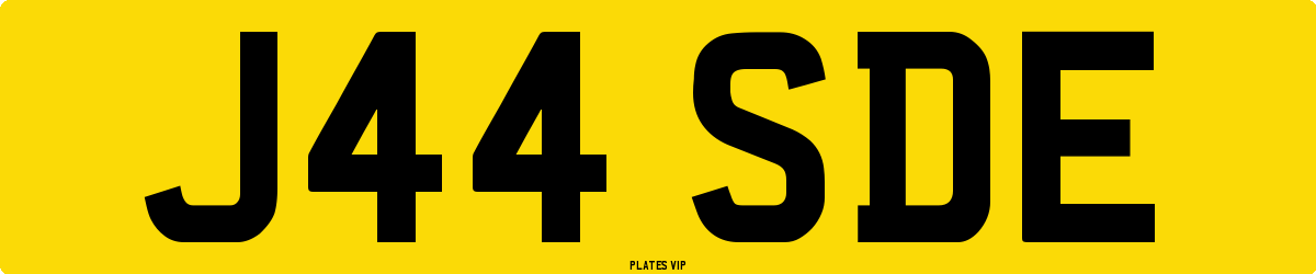 J44 SDE Number Plate