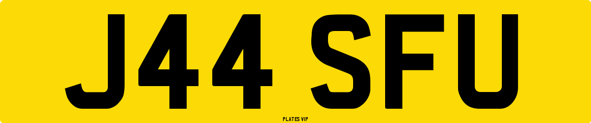 J44 SFU Number Plate