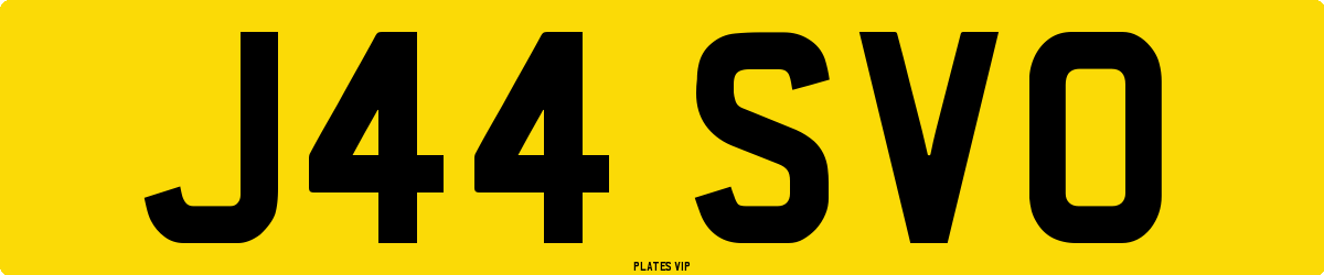 J44 SVO Number Plate
