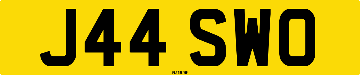 J44 SWO Number Plate
