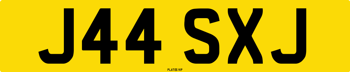 J44 SXJ Number Plate