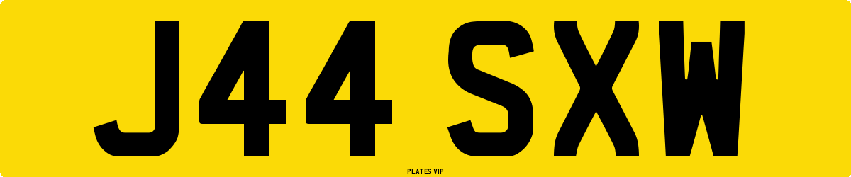 J44 SXW Number Plate