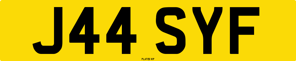 J44 SYF Number Plate