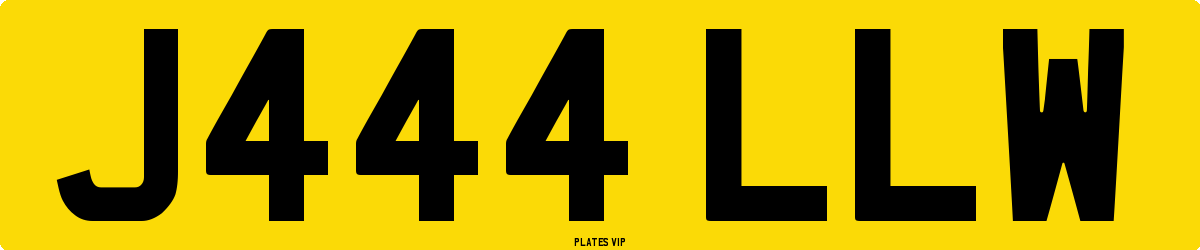 J444 LLW Number Plate