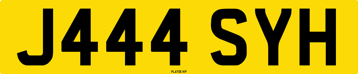 J444 SYH Number Plate