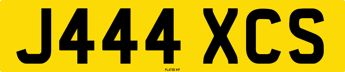 J444 XCS Number Plate