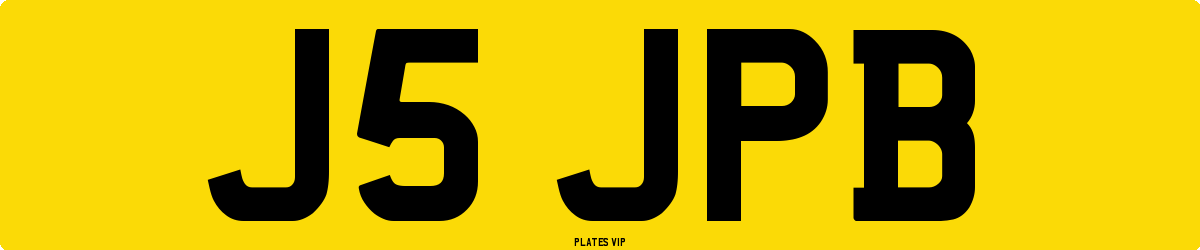 J5 JPB Number Plate