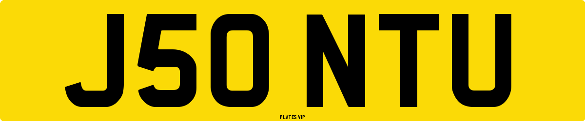 J50 NTU Number Plate