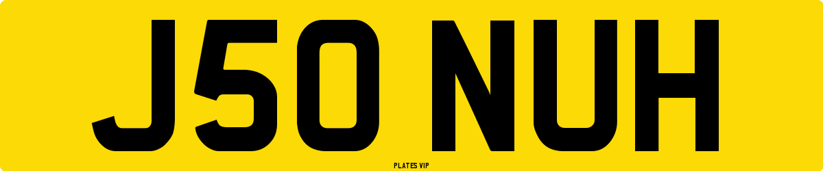 J50 NUH Number Plate