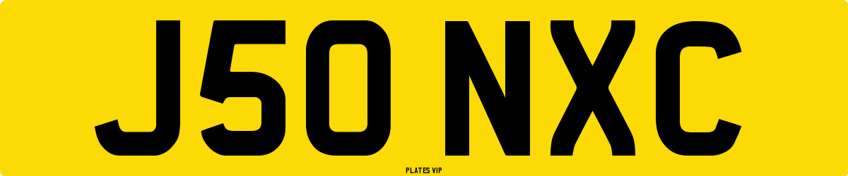 J50 NXC Number Plate