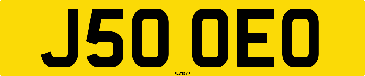 J50 OEO Number Plate