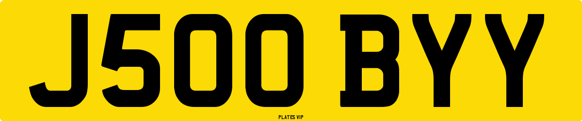 J500 BYY Number Plate