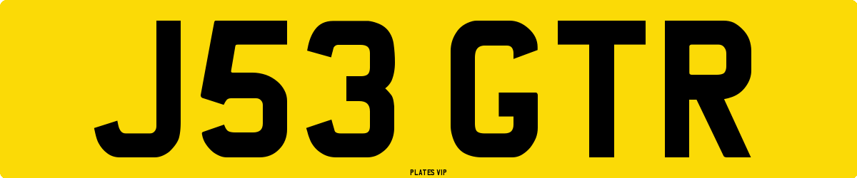 J53 GTR Number Plate