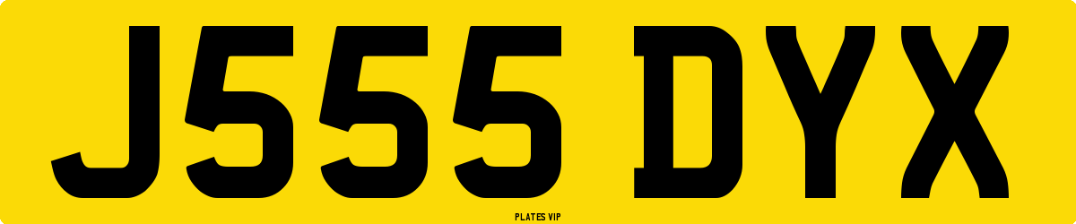 J555 DYX Number Plate