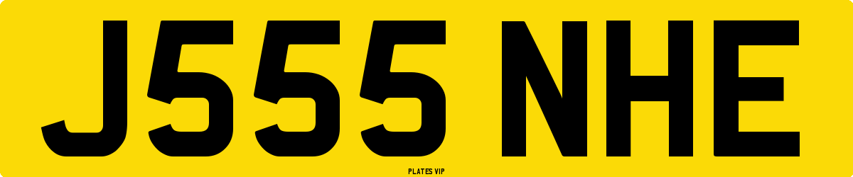 J555 NHE Number Plate