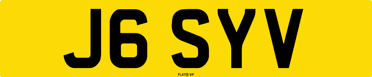 J6 SYV Number Plate