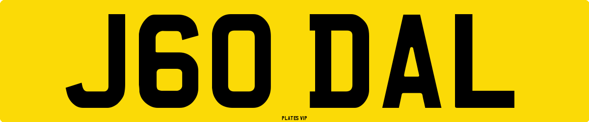 J60 DAL Number Plate