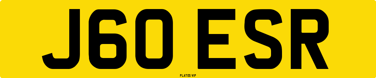 J60 ESR Number Plate