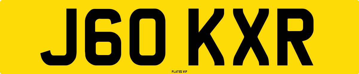 J60 KXR Number Plate