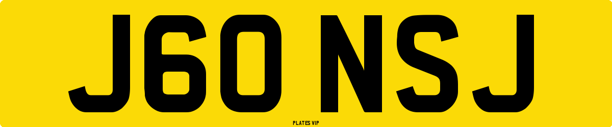 J60 NSJ Number Plate