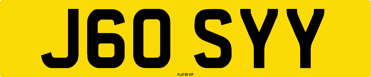 J60 SYY Number Plate