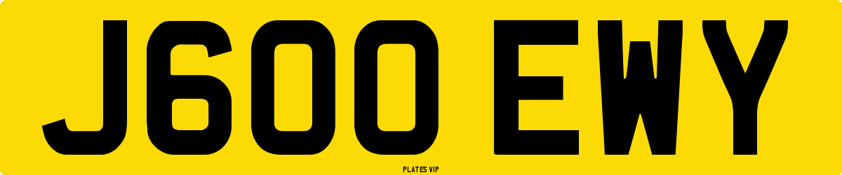 J600 EWY Number Plate