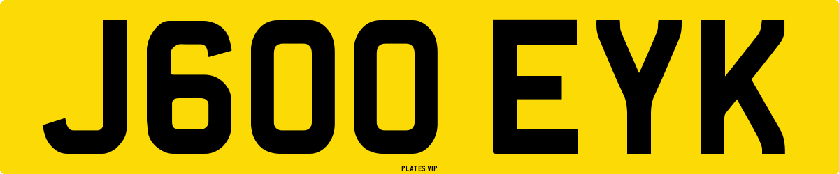 J600 EYK Number Plate