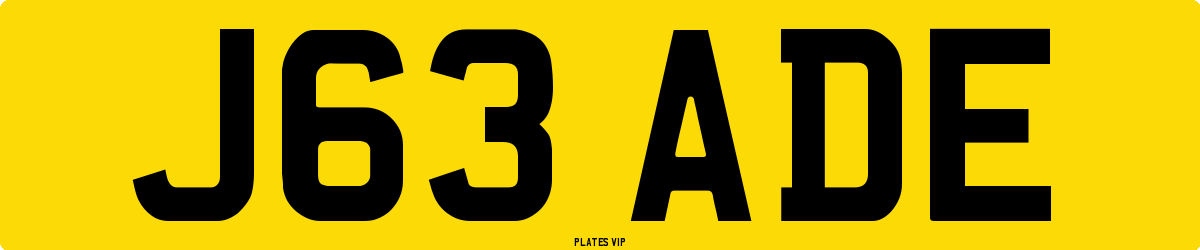 J63 ADE Number Plate