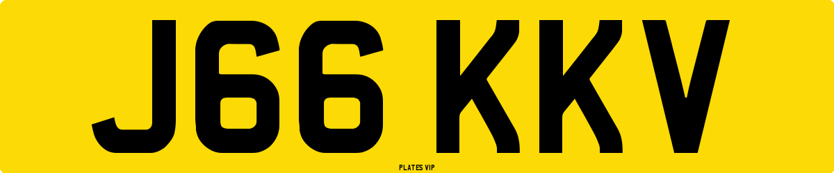 J66 KKV Number Plate