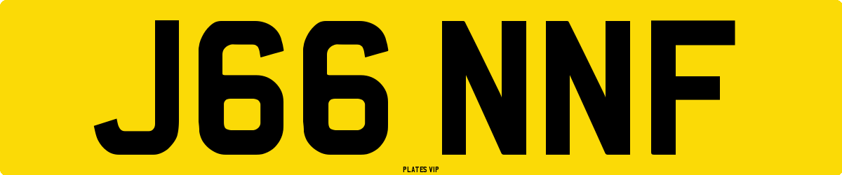 J66 NNF Number Plate