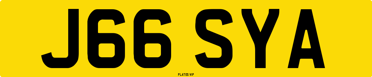 J66 SYA Number Plate