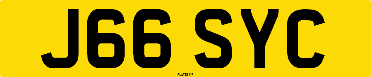 J66 SYC Number Plate