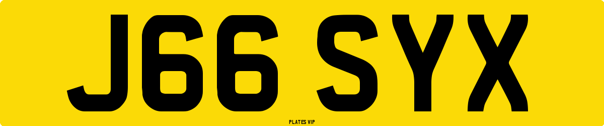 J66 SYX Number Plate