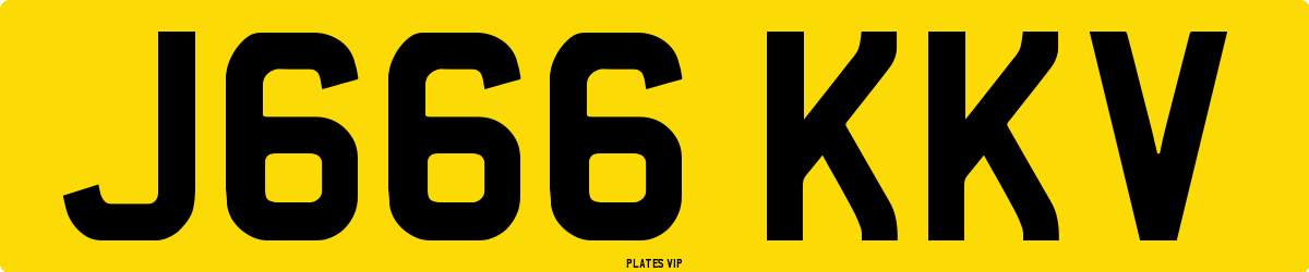 J666 KKV Number Plate