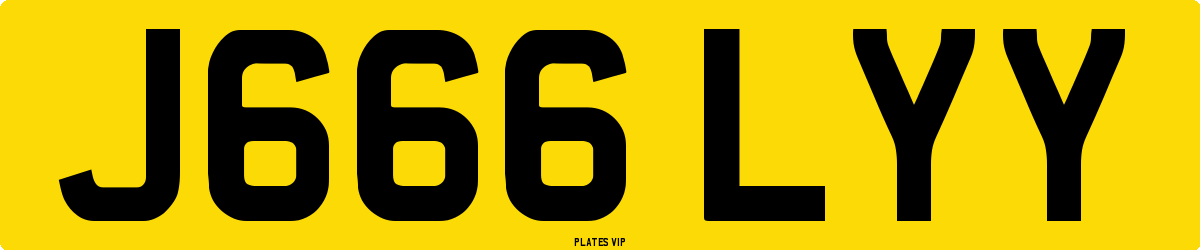 J666 LYY Number Plate