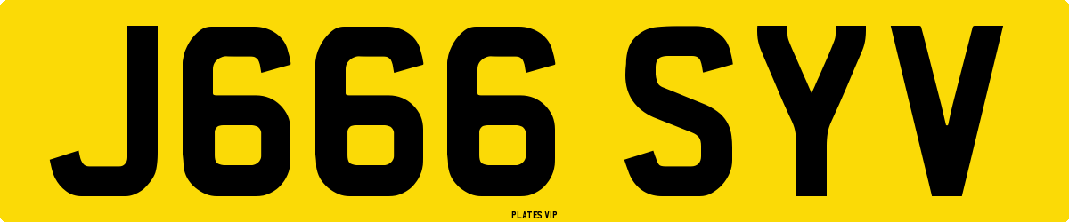 J666 SYV Number Plate
