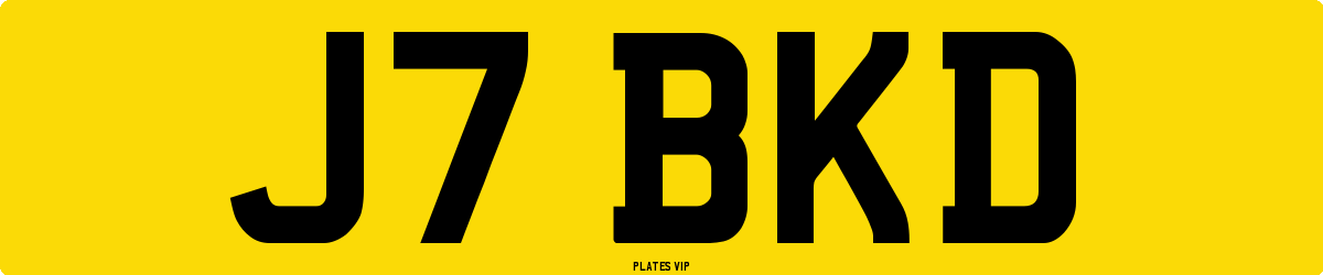 J7 BKD Number Plate